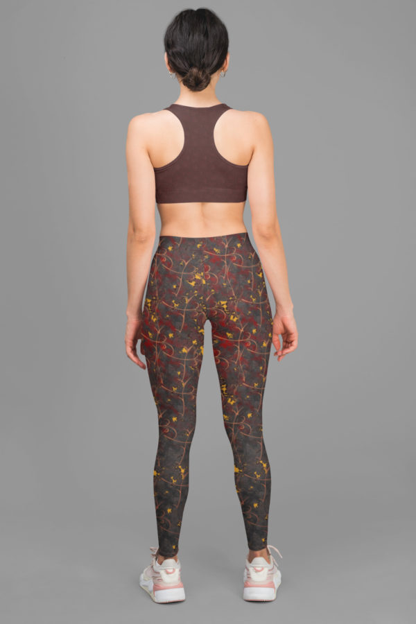 Autumanl Leaves Yoga Leggings - Image 5