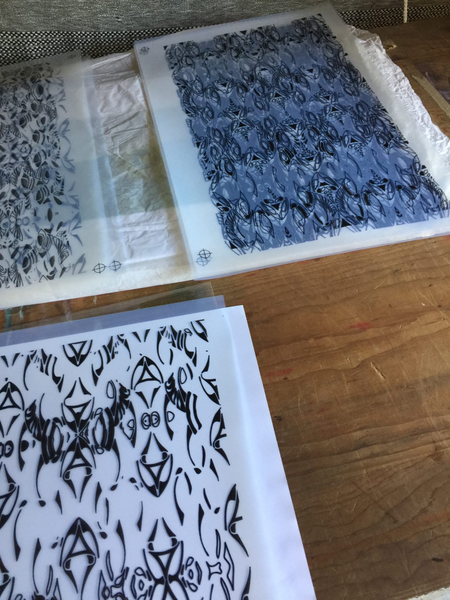 A3 acetates with image layers